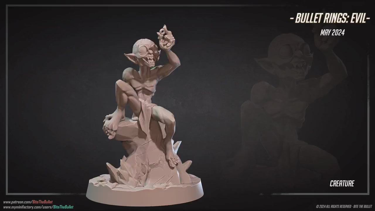 Ring Obsessed Creature | Bite The Bullet | 35mm Scale | Resin Printed Tabletop RPG Miniature Figures | DND | 5E